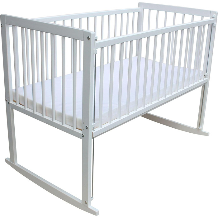 Дитяче ліжко/приліжко/колиска Micoland 3-в-1 120x60 см з матрацом білого кольору