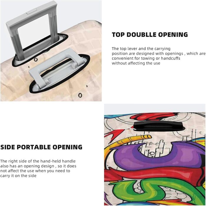 Чохол для валізи Музичний графіті, еластичний захист від подряпин, розмір 95