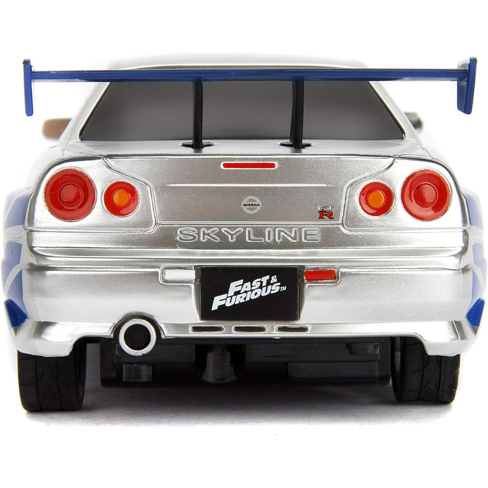 Функція турбо, радіокерована машина, дистанційна машина з пультом, вперед-назад, вліво-вправо, масштаб 124, синій/сріблястий, 34