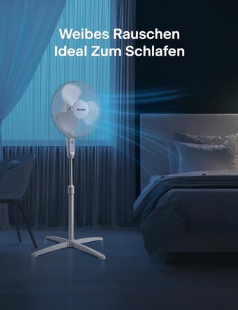 П'єдестальний вентилятор Pelonis, 16-дюймовий вентилятор безшумний з пультом дистанційного керування, регульований по висоті, 3 ре