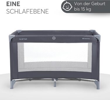 Дитяче ліжечко KikkaBoo Baby Travel Cot SO GIFTED, 120x60 см, до 15 кг, складне та компактне, портативне з сумкою для перенесення, розкладне для подорожей та відпусток, темно-синє