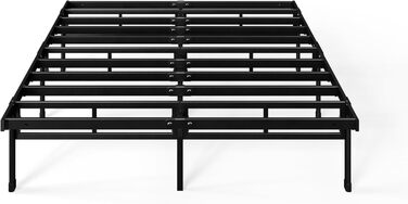 Ліжко Zinus Justin 140 x 190 см висота 36 см з місцем для зберігання під ліжком металева платформа чорного кольору