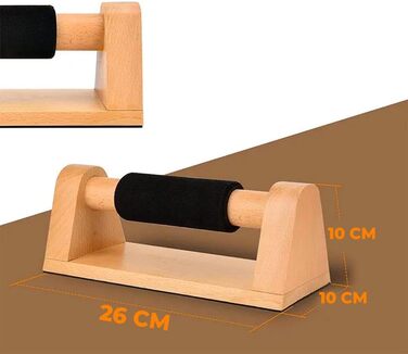 Нековзні турніки для віджимань Aka & Lou з бука, паралельні вправи для калістеніки, дерев&39яні ручки для віджимань, силові тренування, ергономічна рукоятка із захистом зап&39ястя та сумкою