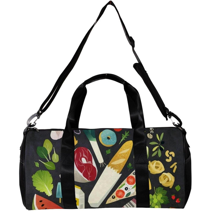 Спортивна сумка, маленька дорожня сумка, сумка для йоги, з мультяшними овочами та фруктами, сумка для фітнесу на відкритому повітрі, ручна поклажа