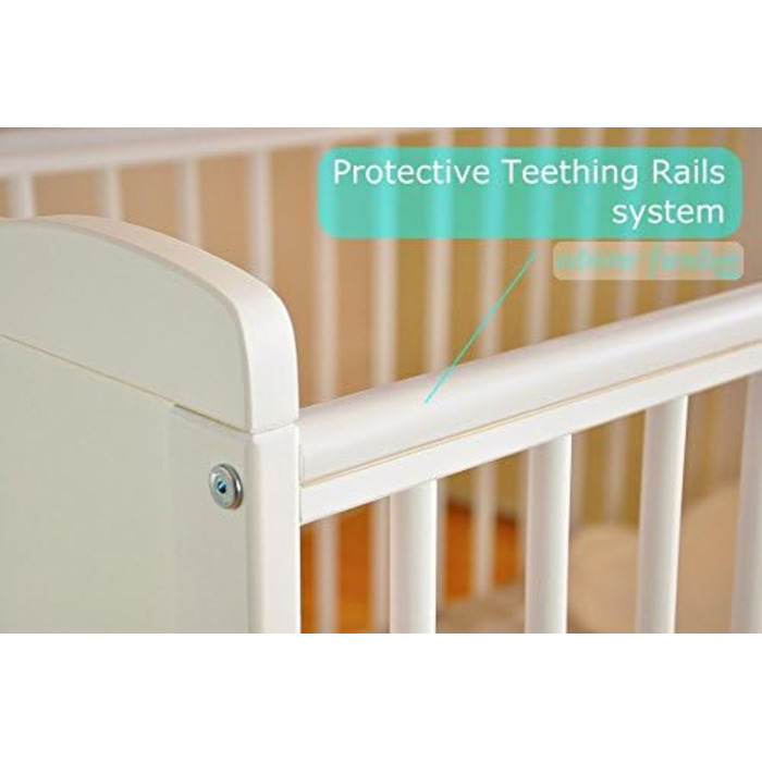 Дитяче ліжечко Marsell з висувною шухлядою з кришкою Дитяче ліжечко Ліжечко з матрацом з піни алое вера Зубчасті рейки, що регулюю