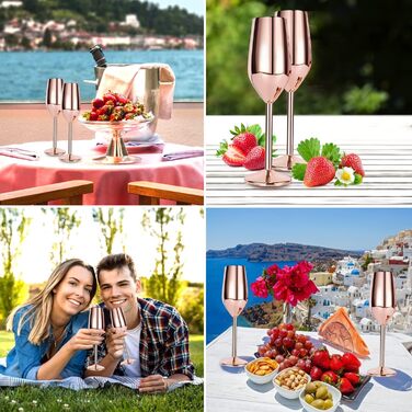 Келихи для шампанського FOOLS ALIBAI з нержавіючої сталі 200 мл рожеве золото,келихи для шампанського набір з 2 моет, коктейльні к