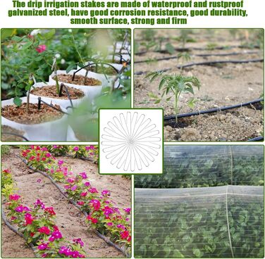 Скоби для крапельного зрошення, садові кілки J-подібної форми, 5-дюймові скоби для ландшафтного дизайну, штифти для крапельного зрошення (призначені для утримання крапельних трубок діаметром до 1/2 дюйма), для утримання крапельних трубок діаметром до 1,27