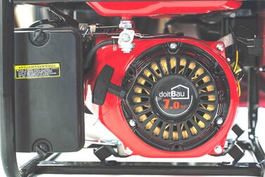 Бензиновий генератор Генератор потужністю 3000 Вт BS3500 Аварійний генератор з AVR та захистом від перевантаження 4-тактний 6,57 к.с. Ручний стартер 2 розетки 230 В / 1 розетка 12 В (червона, BS3500) Червона BS3500