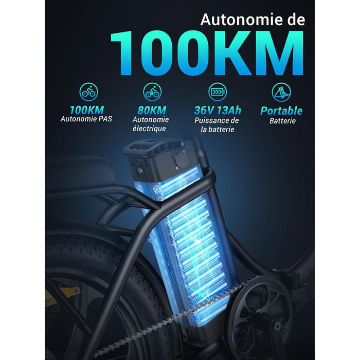 Електричний велосипед MilePort 1 для дорослих, складний електричний велосипед потужністю 250 Вт зі знімним акумулятором 36 В 13 Аг, швидкість 25 км/год та запас ходу 100 км, електровелосипед з товстими шинами 20&quot x 3,0&quot для міських поїздок, зелени