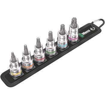 Набір біт Wera 05003997001 C 3, TORX HF Zyklop Bitnuss-Satz, Torx, з фіксатором, привід 1/2, 6 предметів