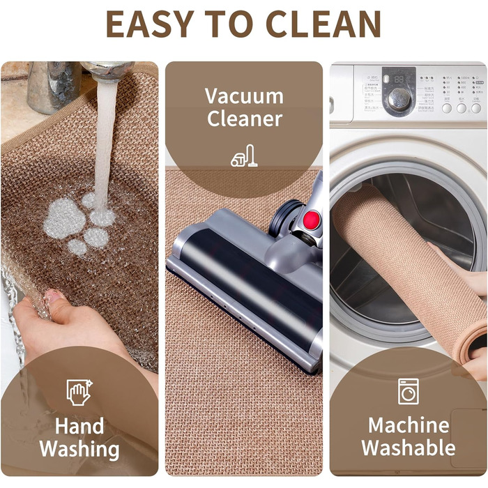 Сходинки для внутрішніх сходів, нековзні з гумовою основою, без залишків, підходять для дітей, людей похилого віку та домашніх тварин, можна прати в пральній машині, 20,3 x 76,2 см, коричневі