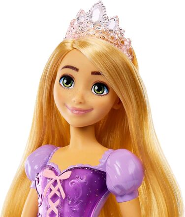 Лялька Mattel Disney Princess Rapunzel, довге волосся для укладання, рухливі, знімні туфлі та діадема, подарунки Disney, іграшка в