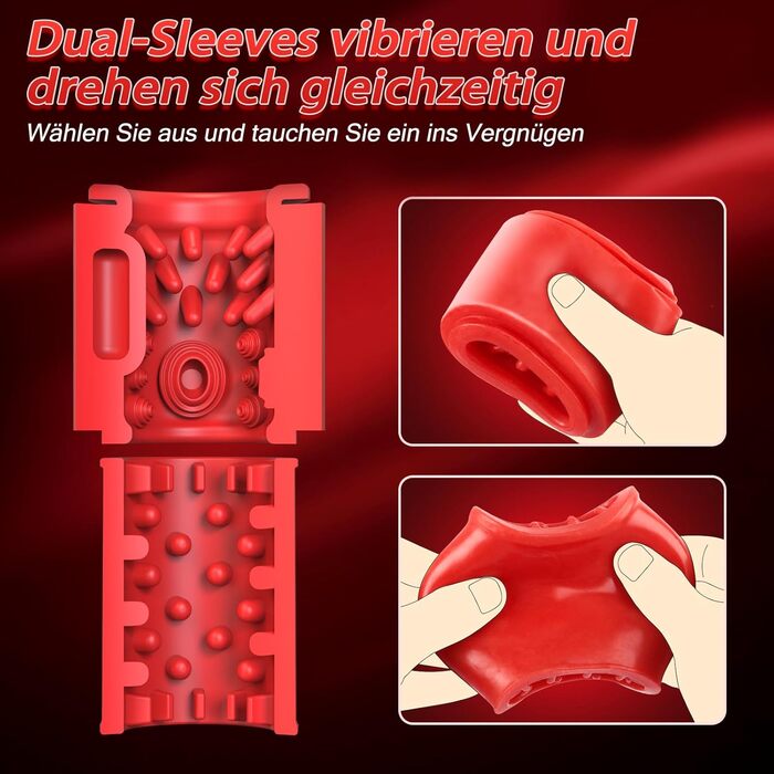 Електричний мастурбатор-секс-іграшка для чоловіків - мастурбація, секс-іграшка для чоловіків, соло, пари, екстремальний секс з 10 вібраційними та обертовими функціями, кишенькові мастурбатори для пеніса, мінетні секс-іграшки