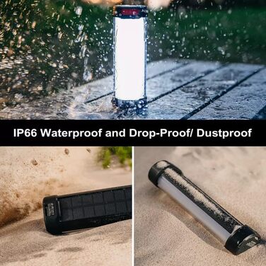 Світлодіодний сонячний кемпінговий ліхтар, магнітний акумуляторний кемпінговий ліхтар ZOVCAL, два світлодіодні ліхтарі ємністю 6000 мАг, зовнішні електричні ліхтарі, водонепроникний/захищений від падінь IP66, аварійне обладнання, готовність до відключення