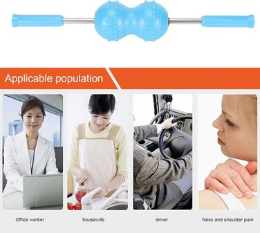 Фасція М'язовий ролик, Масажер глибоких тканин Подвійні кульки Масаж зменшує біль Фасційний ролик Ручні масажні палички Фасційний ролик для масажу ніг шиї