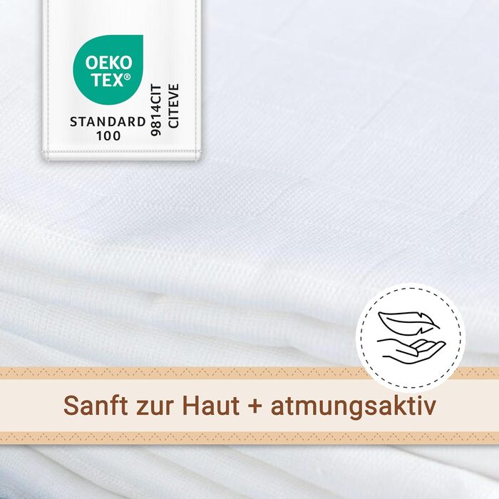Набір з 10 муслінових серветок для відрижки розміром 80x80 см з бавовни - приємні для шкіри муслінові серветки - особливо м'які та