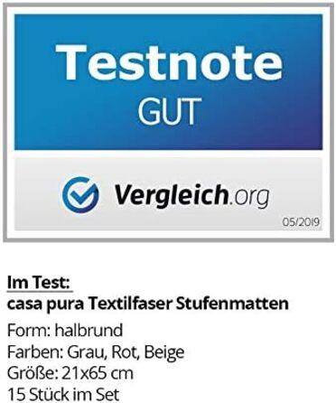 Килимки для сходів з текстильного волокна casa pura для внутрішнього використання - 15 шт. Самоклеючий захист для сходів, килимок