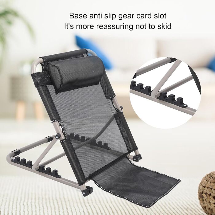 Підйомна спинка ліжка, 6-ступінчаста регульована підйомна спинка ліжка, складна спинка ліжка з підголівником, портативна підйомна спинка ліжка для догляду за пацієнтами, читання, перегляду телевізора, їжі