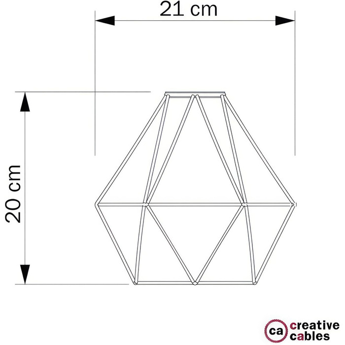 Креативні кабелі - Ромбовидна металева абажурна клітка з роз'ємом E27 - Мідь