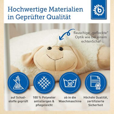 Плюшева іграшка-подушка Bieco Sheep Polly, 45 см біла