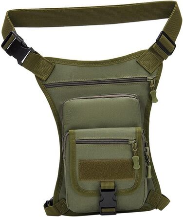 Поясна сумка Fenteer, повсякденна сумка, регульована сумочка, водонепроникна сумка для ніг, сумка для риболовлі для подорожей на природі, для дорослих, суцільно-зелена