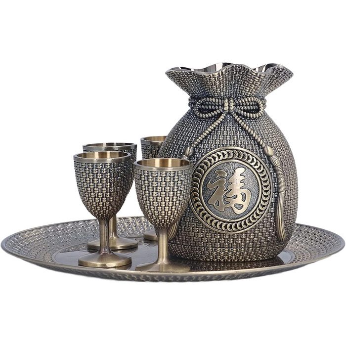 Турецький чайний сервіс у вінтажному стилі з цинкового сплаву з рельєфним малюнком та вишуканим дизайном, стійкий до вицвітання та надзвичайно довговічний турецький кавовий сервіс з чашками для декору дому