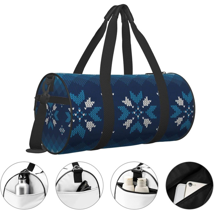 Геометричний візерунок для вязання на Різдво, абстрактний дизайн, для чоловіків, для валіз, спортивних сумок, дорожніх сумок на вихідні, сумки для коротких поїздок