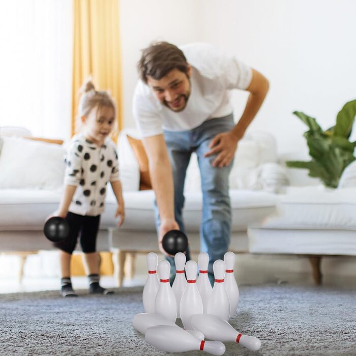 Набір для гри в боулінг для дітей, пластикові кеглі 15 см для використання в приміщенні та на вулиці, сприяє координації рук і очей та спортивним навичкам