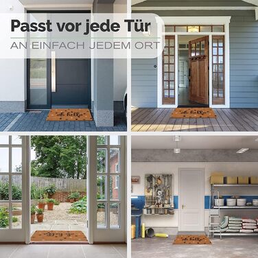 Килимок для дверей Entrando з кокосового волокна 40x60 см - 20 стильних дизайнів - для зовнішнього використання, міцний, нековзний - ідеально підходить для закритих вхідних дверей (крапки та Oh Hello) Oh Hello 40 x 60 см