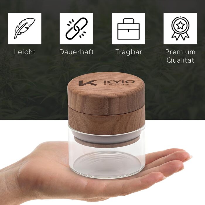 Подрібнювач натурального дерева Велика, високоякісна дробарка з 3 частин з магнітною кришкою (горіх)