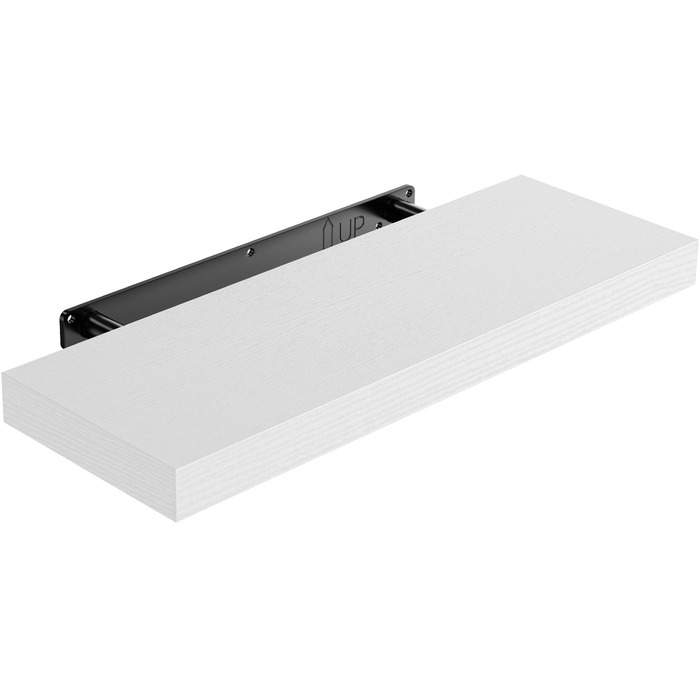 Настінна полиця STOREMIC, Білі настінні полиці 40 см, Комплект з 1 плаваючої полиці Біла, Сучасна декоративна полиця з лаконічним покриттям для спальні, кухні, офісу, вітальні тощо.