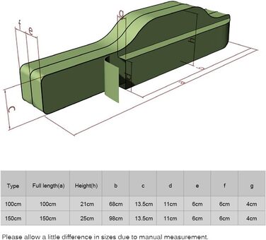 Сумка для риболовлі Lixada 100 / 150 см, багатоцільова складна сумка для вудки, кишені на блискавці, сумка для зберігання, темно-зелена - 150 см