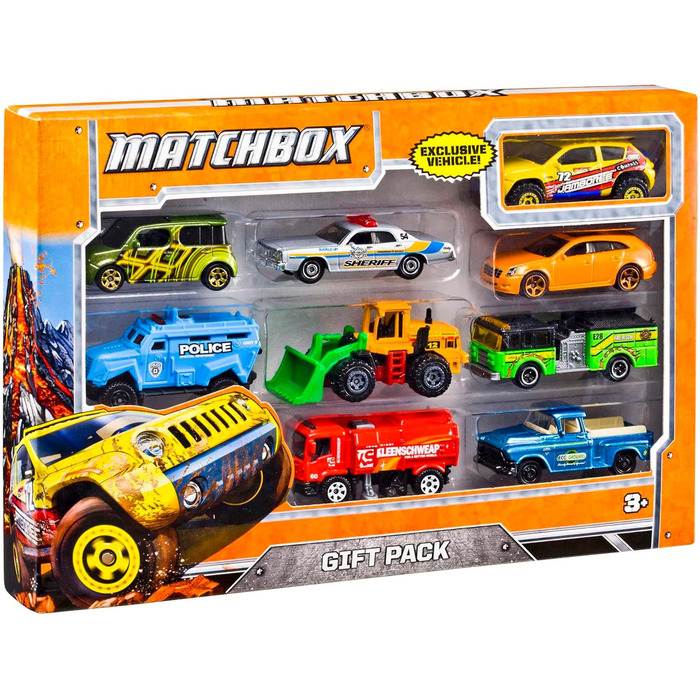 Подарунковий набір MATCHBOX - 9 литих автомобілів для годин розваг, включаючи ексклюзивний дизайн, найкращий автопарк з усіма набо