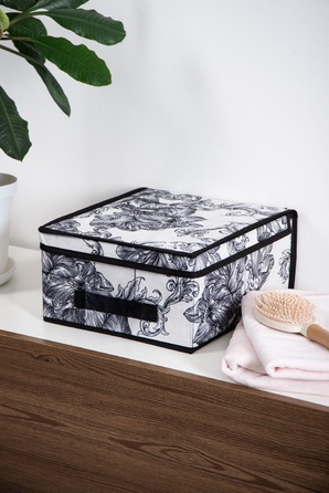 Кошик Idea Home NP-101M Anthracite Flowers 30x28x15 см (7058547)