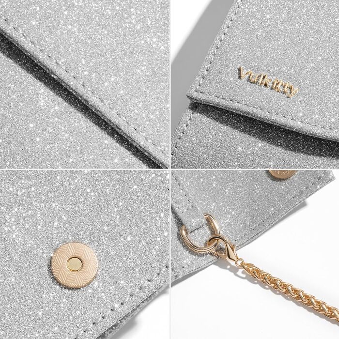 Вечірня сумочка-клатч для жінок, блискуча сумка через плече, жіноча сумочка на ланцюжку для вечірки, випускного, весілля, срібляста