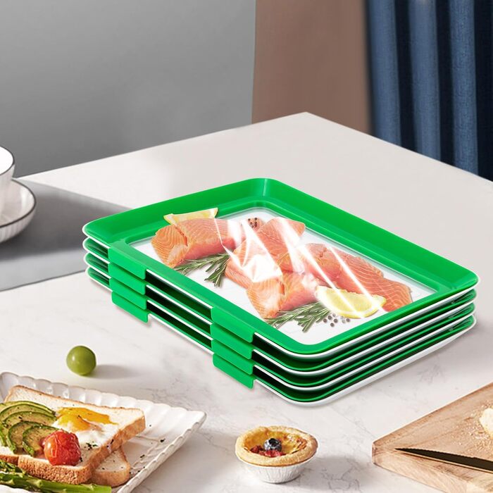 Коробка для шинки, для холодильника, зберігання шинки, холодильник, комплект із 4 контейнерів, для зберігання продуктів, ідеально підходить для кемпінгу, вечірок, сімей (30 x 20 см)