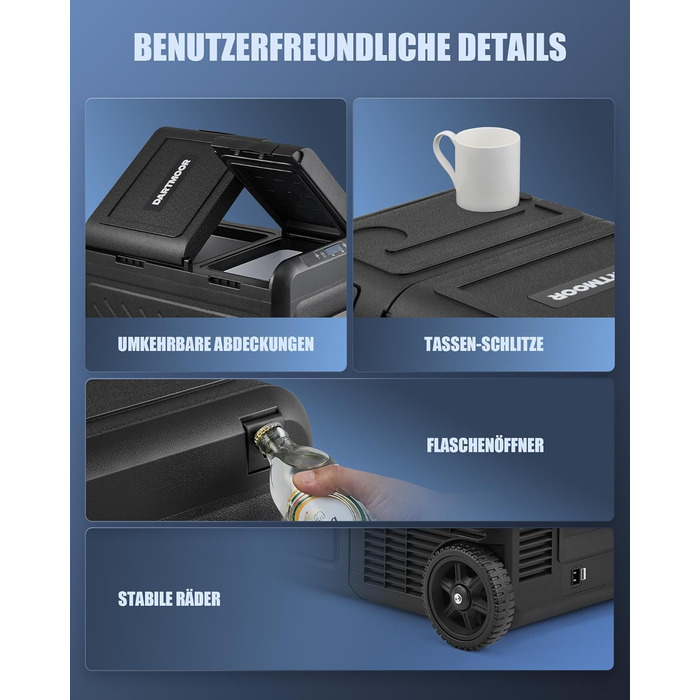 Автомобільний кемпінговий компресор cool box електричний 12/24V 230V автомобільний холодильник двозонний контроль температури доро