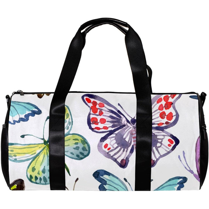 Спортивна сумка, маленька дорожня сумка, сумка для йоги, акварельний принт та метелики, фітнес-сумка для активного відпочинку, ручна поклажа