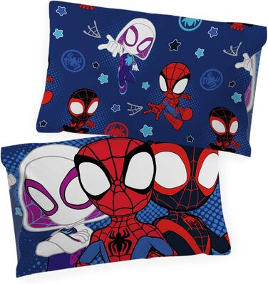 Комплект підковдри для однієї людини - включаючи наволочку 50x70 бавовна, теплу постільну білизну Marvel синього кольору - Павук і