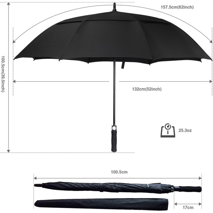 Захист від шторму, автоматичне відкривання, з подвійною вентиляцією навісу - високоякісна парасолька з палицями для жінок і чолові