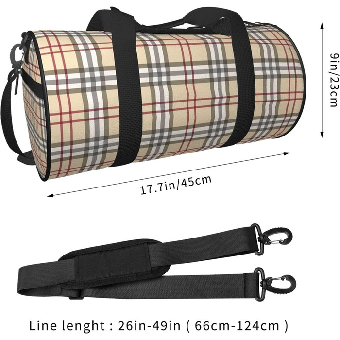 Дорожня сумка-мішок у клітинку для спортзалу, спорту, подорожей, велика сумка для покупок, на нічліг та на вихідні для жінок та чоловіків