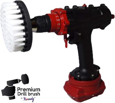 Преміальна щітка для дриля Kornely, надзвичайно м'яка, біла, 13 см для професійного очищення. Не дряпає поверхні. Підходить для чи