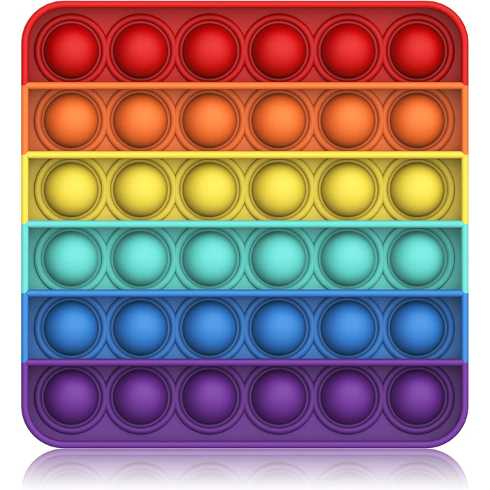 Силіконова сенсорна Fidget Toy, Anxiety Relief Finger Toys Аутизм для ADHD Squeeze Toys (Rainbow-Square)