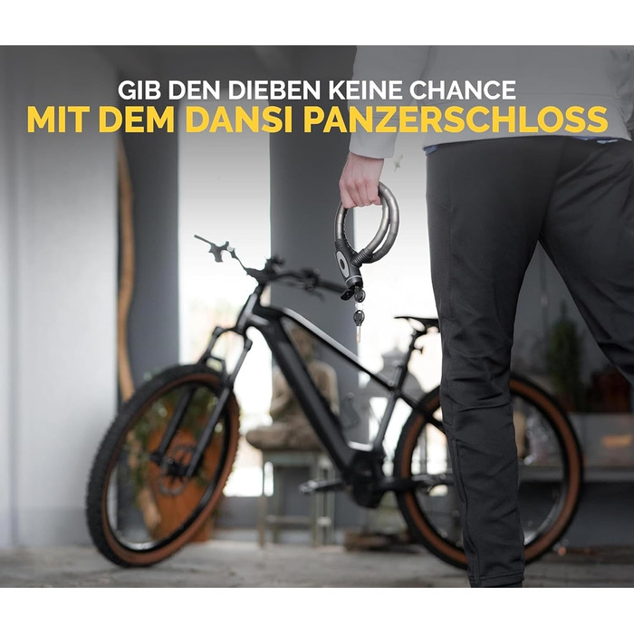 Замок для велосипеда Panzerschloss Надійний захист від крадіжки з 2 ключами Велосипедний замок, замок для байку, велосипедні замки, замки для електровелосипедів 18 x 850 мм