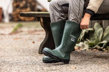 Робочі черевики DUNLOP Work-It S5 з ПВХ для чоловіків та жінок Водонепроникні захисні черевики зі сталевим носком Будівельні черевики Хімічні та стійкі до ковзання Жовті Розміри від 35 до 50 (EU 40) Зелені