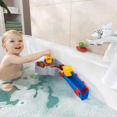 Гірська Водна Веселка іграшка для ванни, водяна траса з насосом, водосховищем та човником для дітей від 1,5 років. Кріплення на присосках для ванни та інших поверхонь.