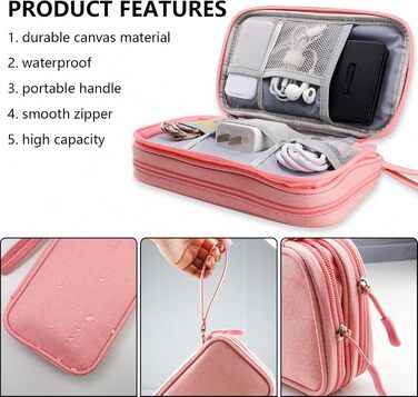 Сумка-органайзер для кабелів Teskyer, універсальна сумка для дорожніх кабелів, водонепроникні багатофункціональні аксесуари для по