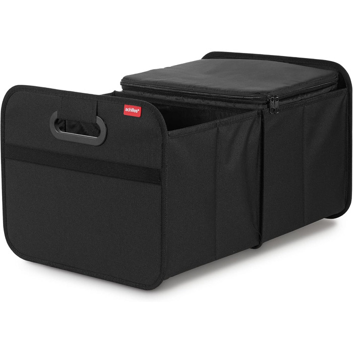 Складана коробка Achilles для автомобіля з охолоджувальною вставкою, складна коробка-холодильник, органайзер для багажника, сумка для багажника з функцією охолодження, складна коробка-холодильник, кошик для покупок, складаний кошик чорного кольору