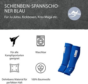 Щитові щитки Ju-Sports для кікбоксингу та інших бойових мистецтв, сині - 100 бавовна, еластичні та пральні