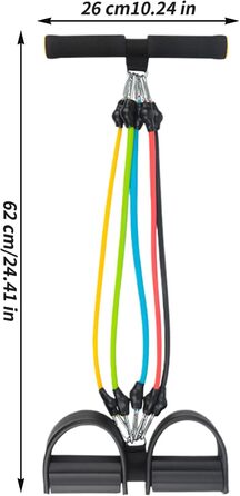 Еспандер для педалей, тренажер для м&39язів живота еластичний, нековзний, регульований, для фітнесу, тонусу, розтяжки вдома, чорний